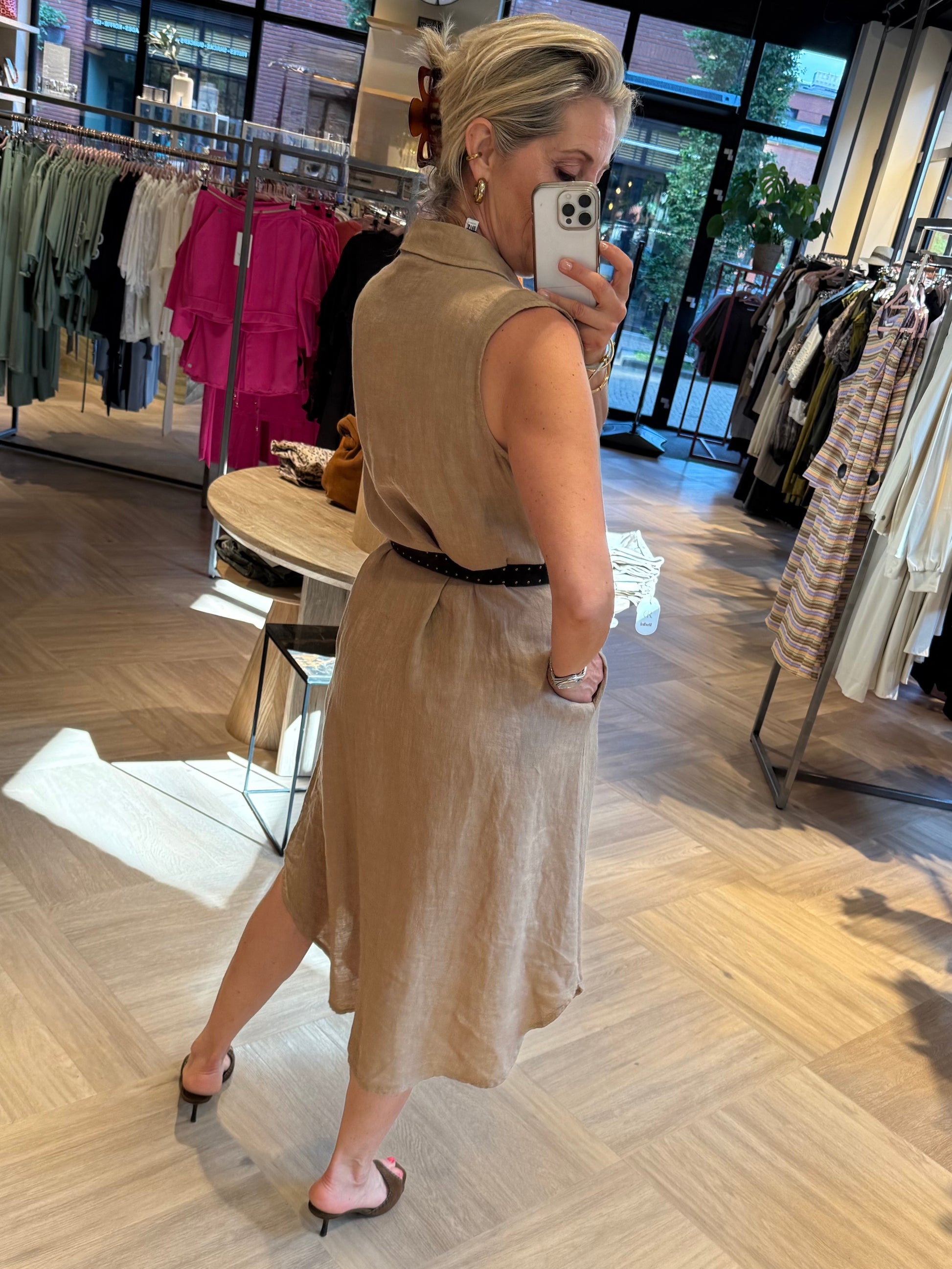Jurk Linnen Pien Camel - Peet kleding