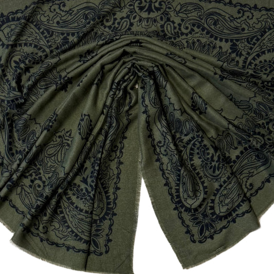 Sjaal Paisley Soft Army - Peet kleding