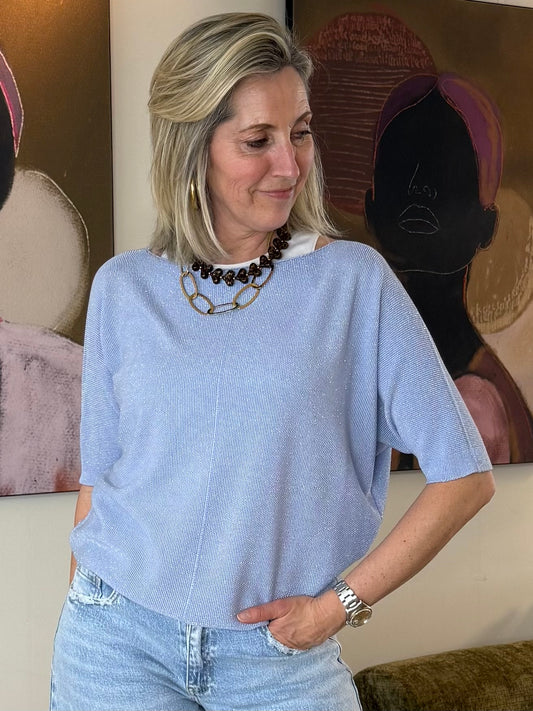 Top Olivia Lichtblauw - Peet kleding