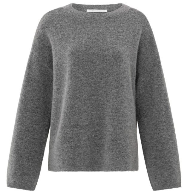 Yaya Oversized Sweater Mohair Grey - Peet kleding