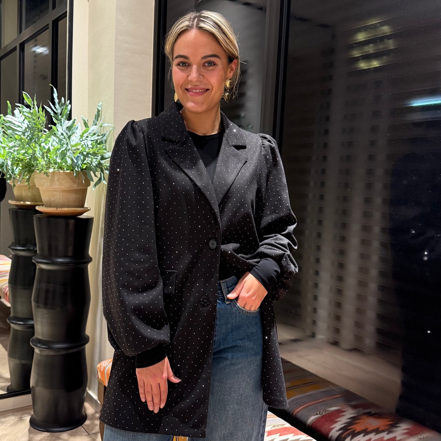 Blazer Leny Glitter Zwart - Peet kleding