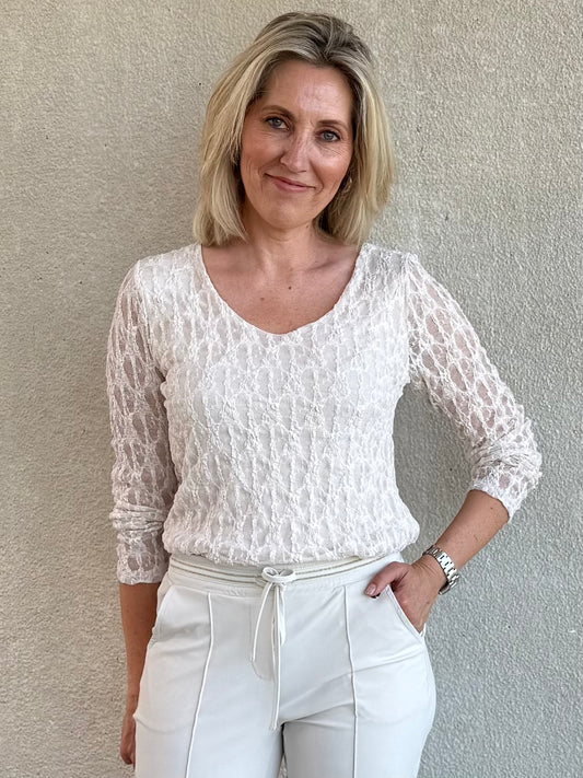 Triple Nine - Kanten Top Lucy Zand - Peet kleding