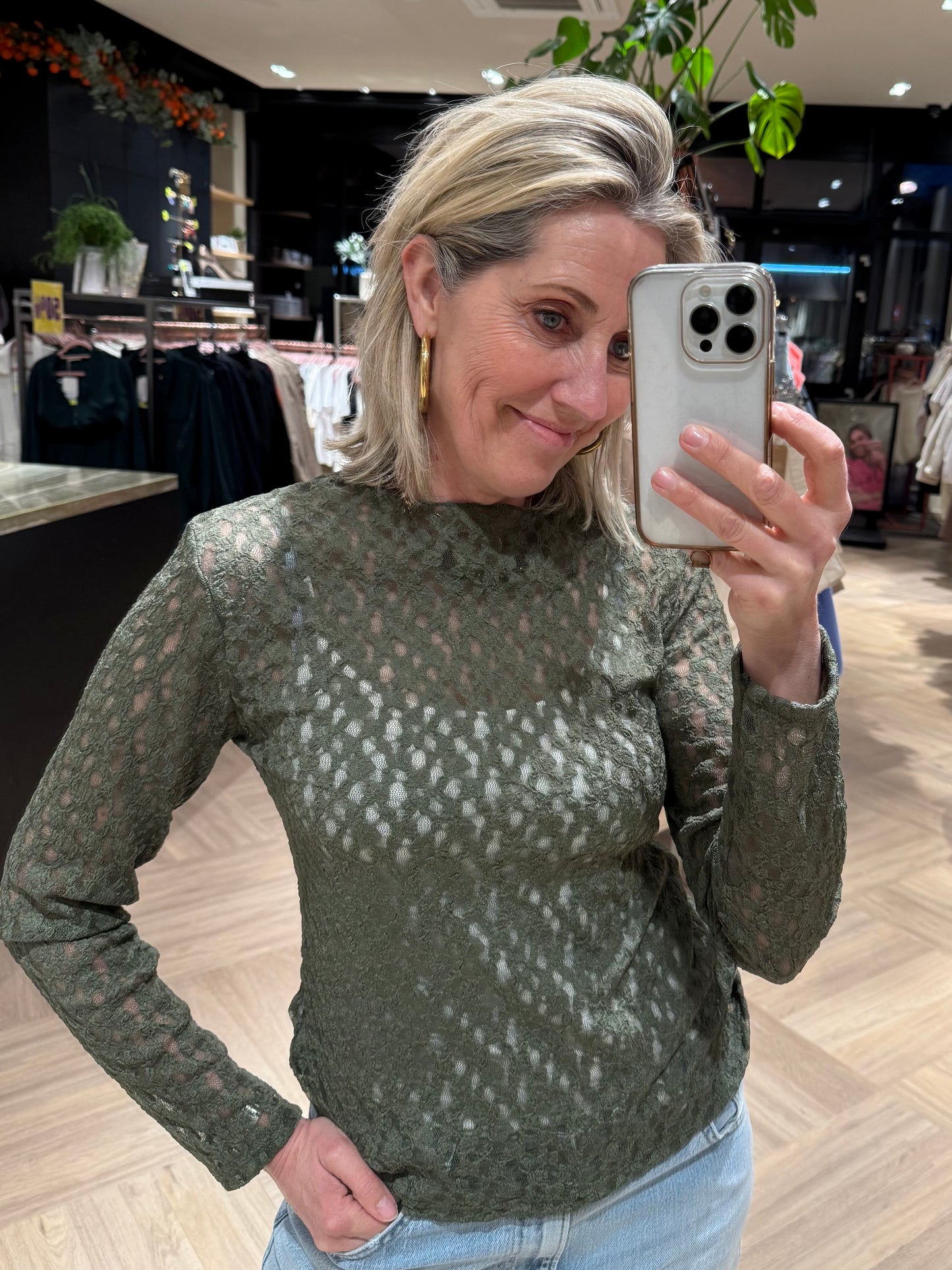 Top Diva Kant Army Groen - Peet kleding