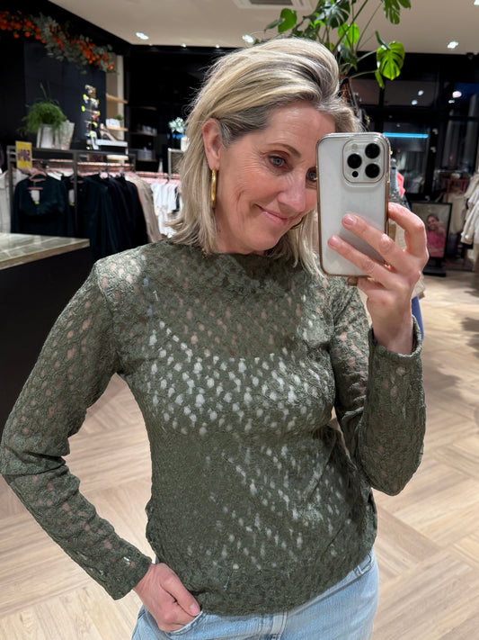 Top Diva Kant Army Groen - Peet kleding