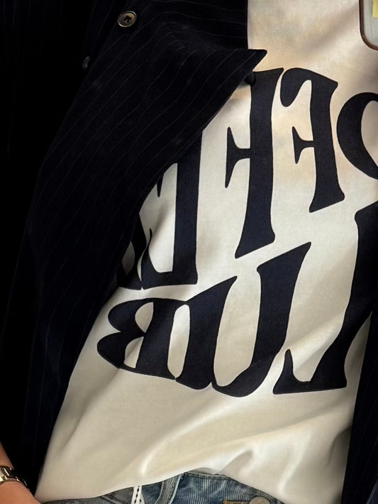 T-Shirt Ambika Coffee Club Navy - Peet kleding