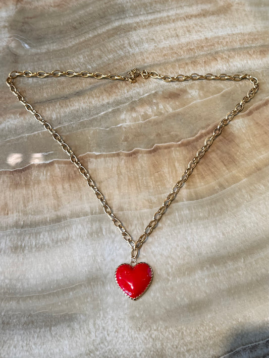 Ketting Goud Rood Hart - Peet kleding