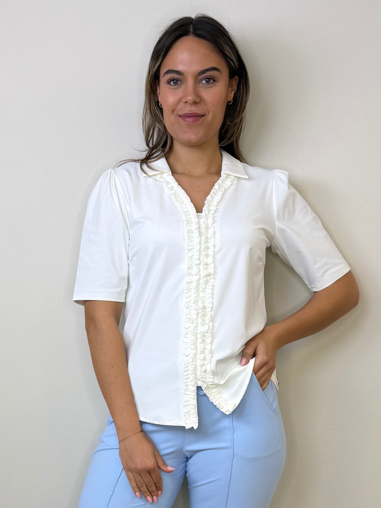 Triple Nine - Travel Blouse Camille Wit - 5931 - Peet kleding
