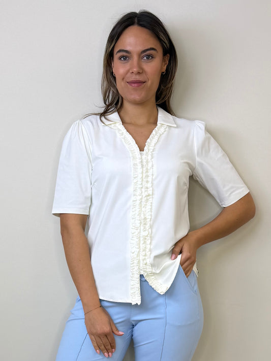Triple Nine - Travel Blouse Camille Wit - 5931 - Peet kleding