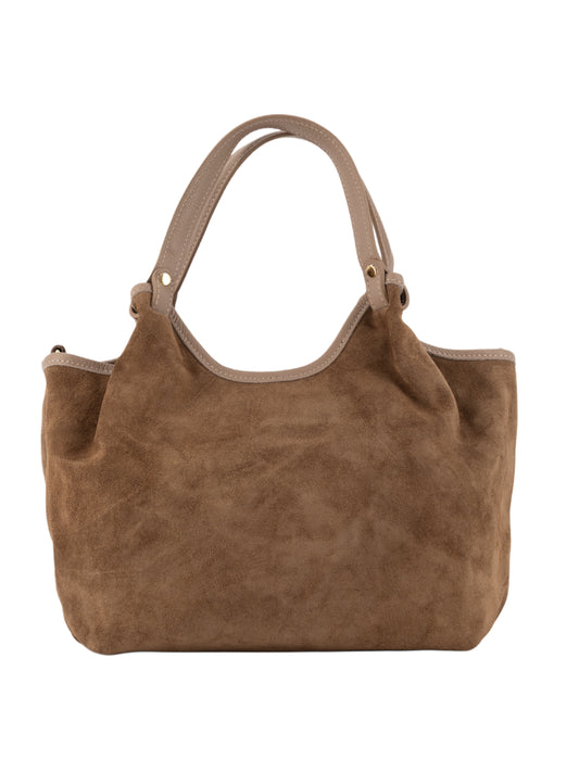 Tas Lou Medium Suede Taupe - Peet kleding