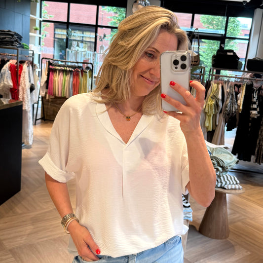 Azzurro Blouse Merle Wit - Peet kleding