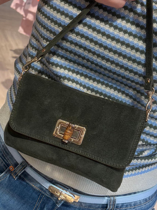 Tas Mara Suede Army Groen - Peet kleding