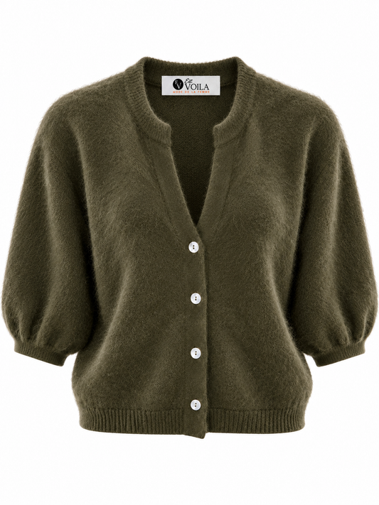 Angora Vest Spike Armygreen