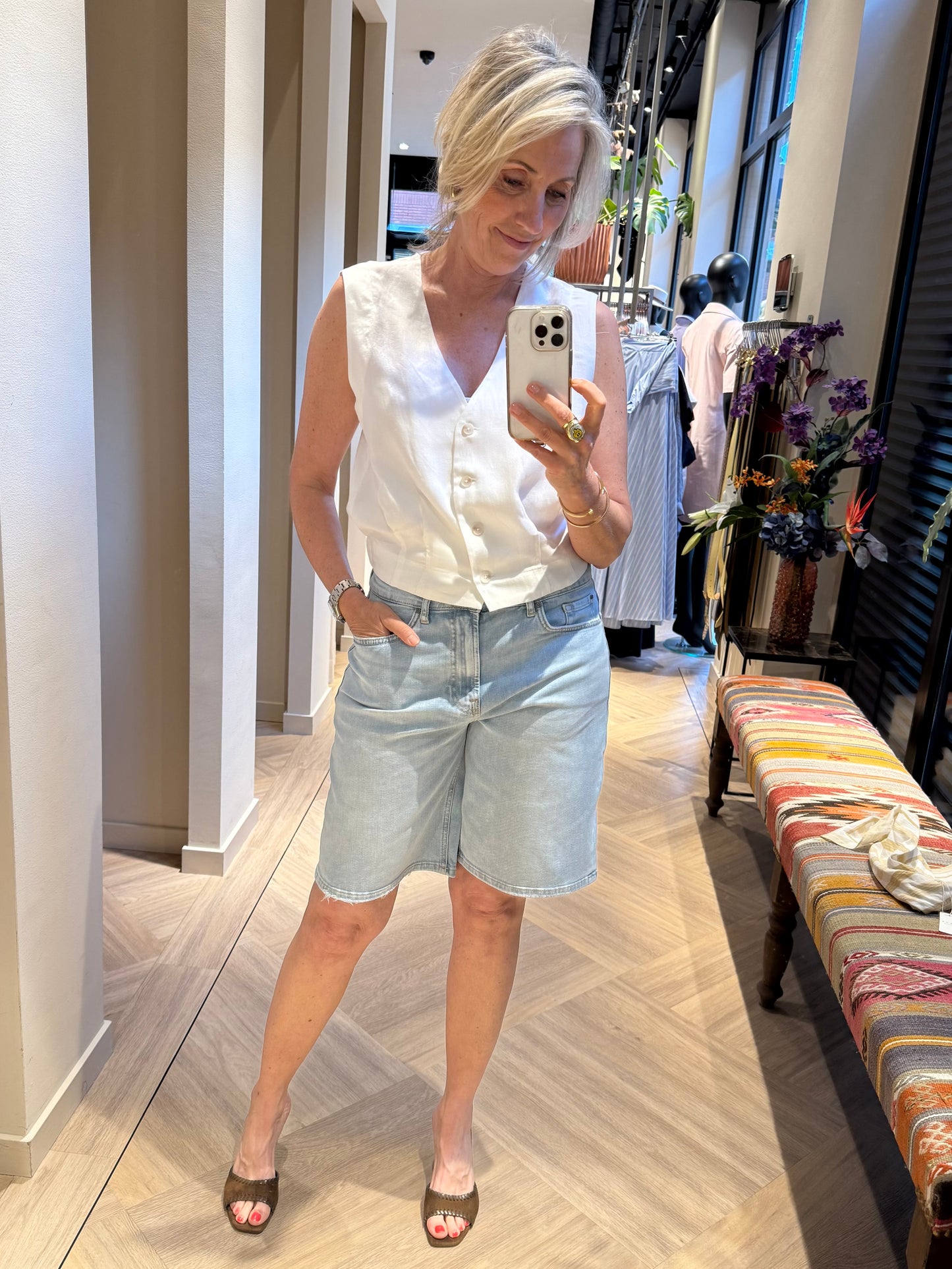 Yaya Bermuda Light Blue - Peet kleding