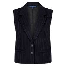 Red Button Waistcoat Pinstripe Zwart - Peet kleding