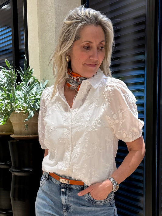 Red Button Victoria Flower Wit - Peet kleding