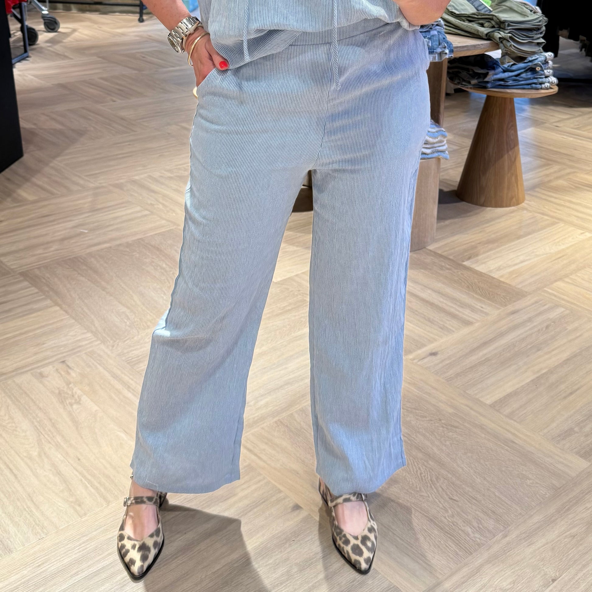 Azzurro Broek Anne Streep Lichtblauw - Peet kleding