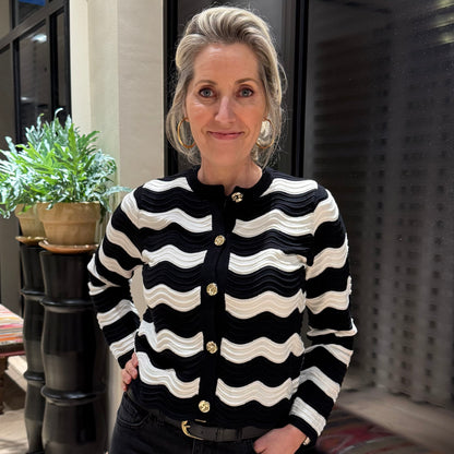 Azzurro Vest Cherry Zwart Wit - Peet kleding