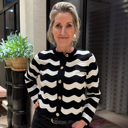 Azzurro Vest Cherry Zwart Wit - Peet kleding