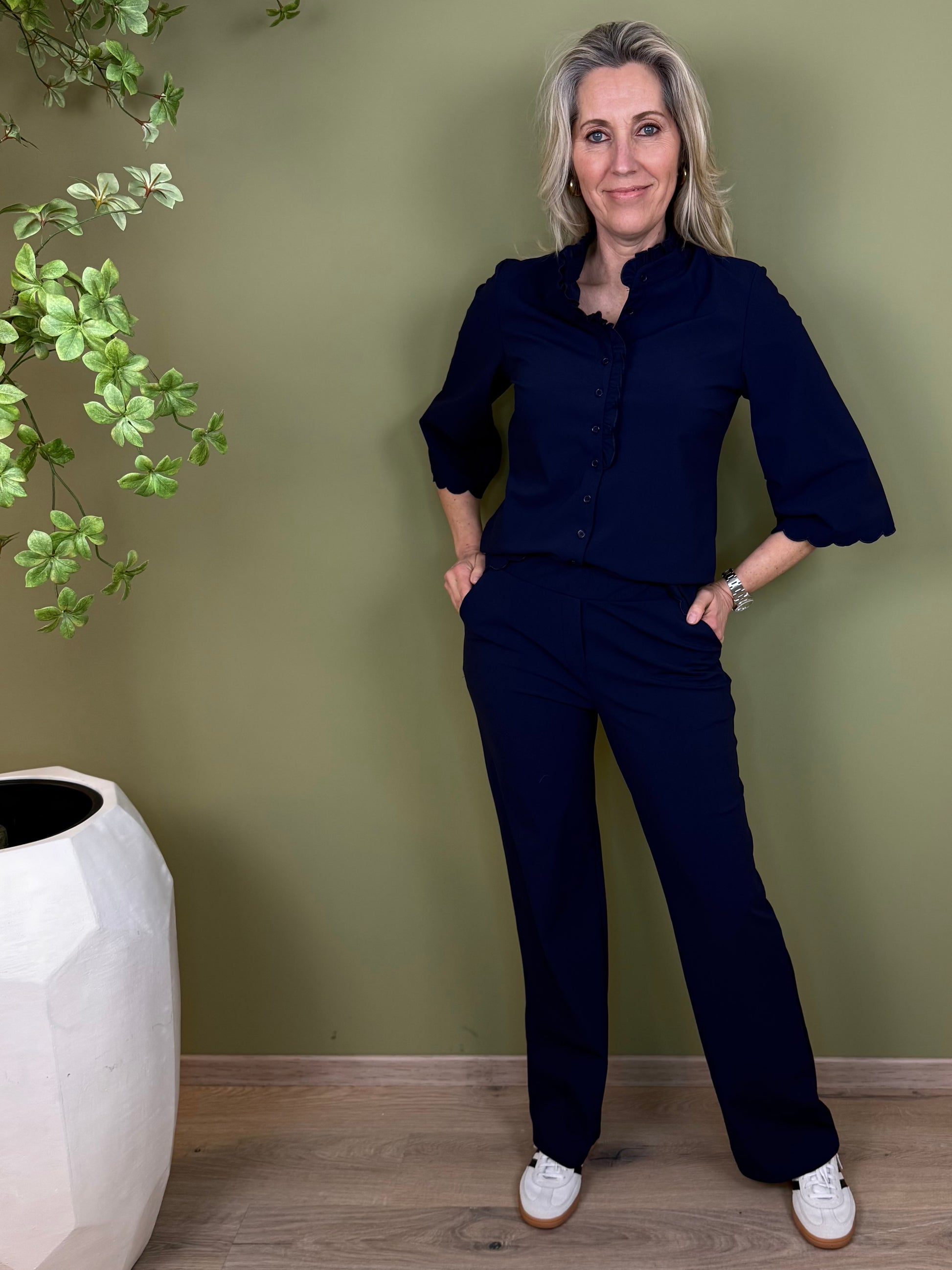 Triple Nine - Travel Blouse Chloé Navy - 5937 - Peet kleding