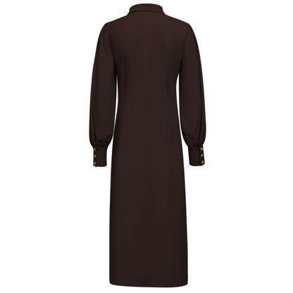 Triple Nine - Travel Jurk Melinna Donkerbruin - 51814 - Peet kleding