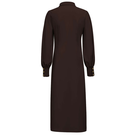 Triple Nine - Travel Jurk Melinna Donkerbruin - 51814 - Peet kleding