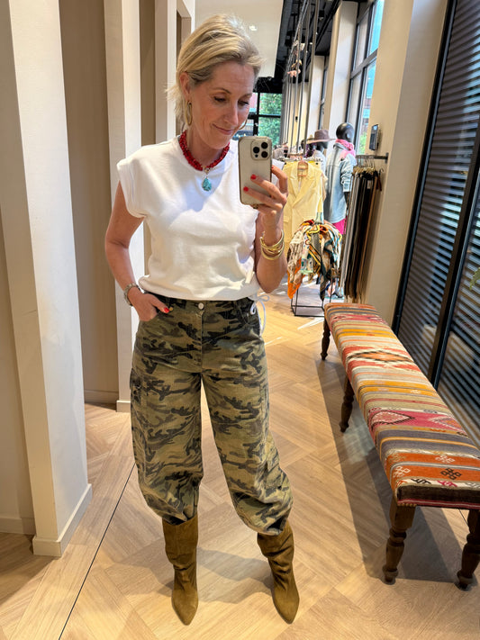 Ambika Broek Caby Army Donkergroen - Peet kleding