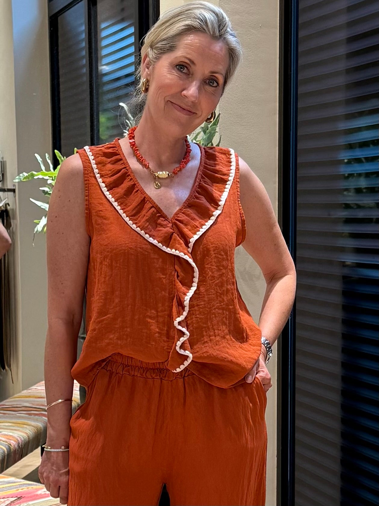 Top Amber Roezels Brique - Peet kleding