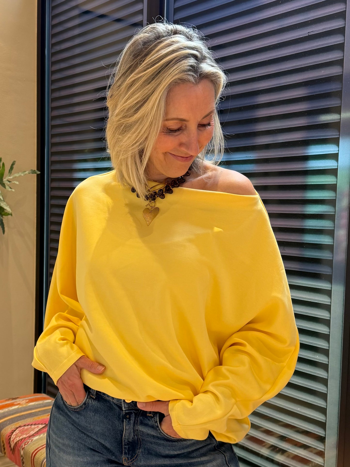 Azzurro Sweater Gaby Geel - Peet kleding