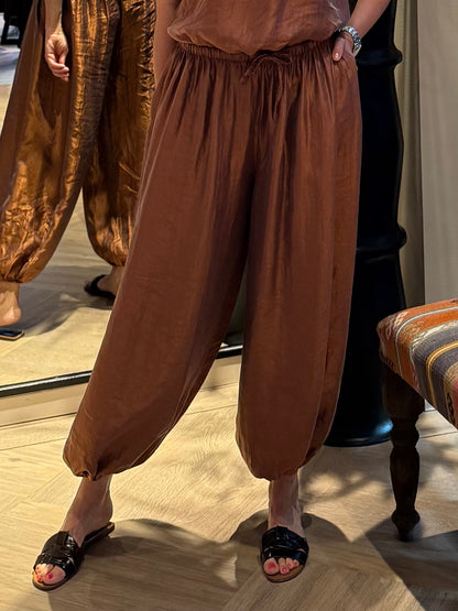 Broek Parachute Silky Brique