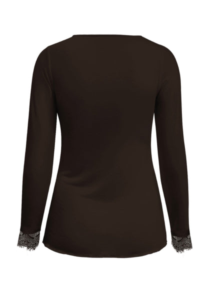 Triple Nine - Cashmere Top Lou Lou Donkerbruin - 9003 - Peet kleding