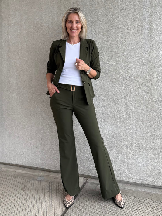 Triple Nine - Travel Broek Joy Olijfgroen - 3002 - Peet kleding