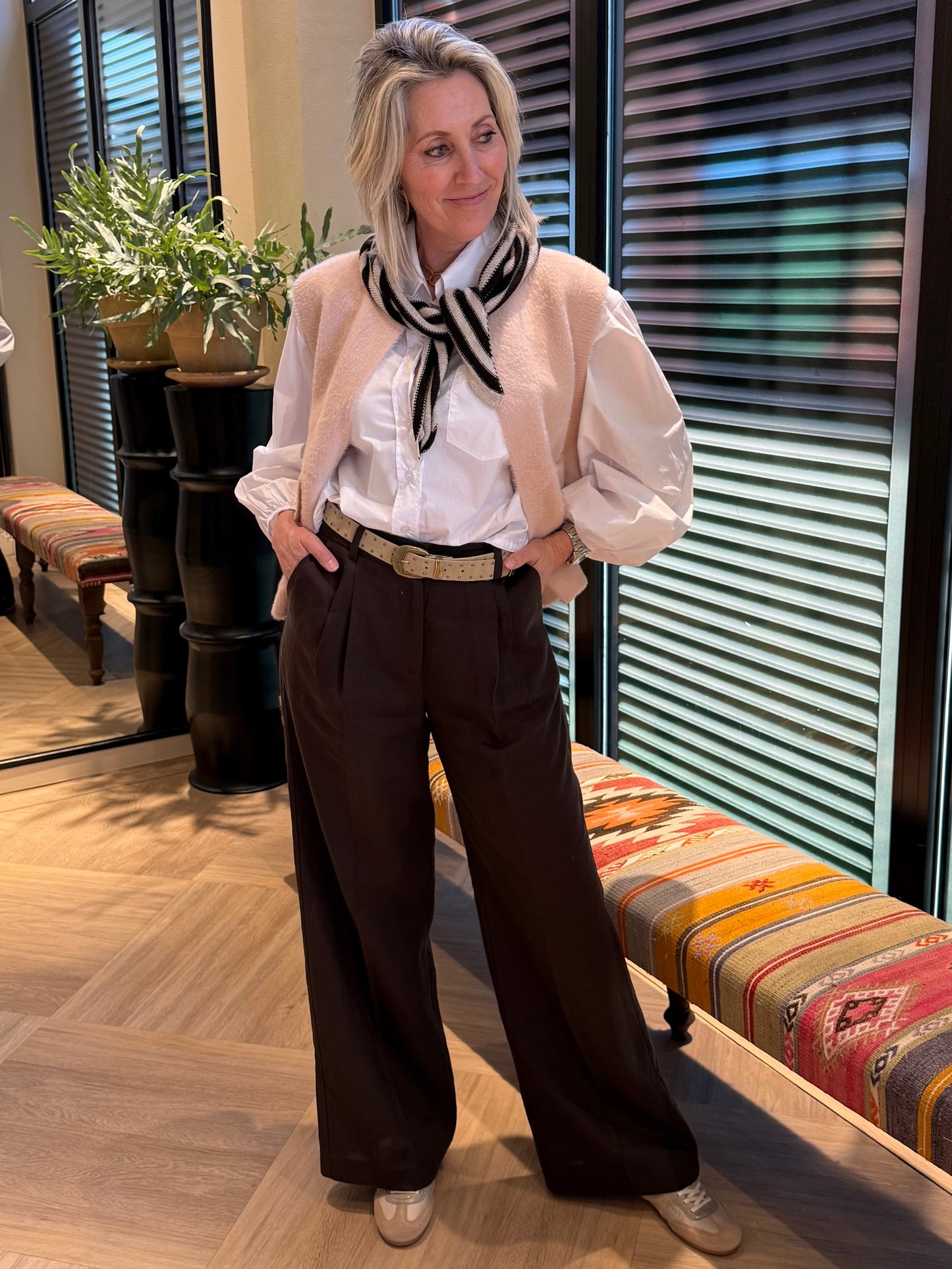 Copenhage Muse Natu Pants Donkerbruin - Peet kleding