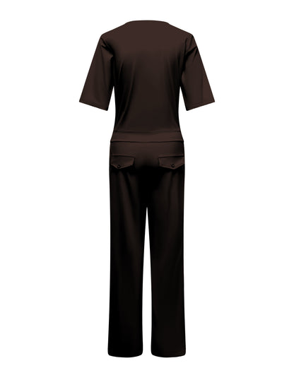 Triple Nine Travel Jumpsuit Mila Donkerbruin - 51908 - Peet kleding