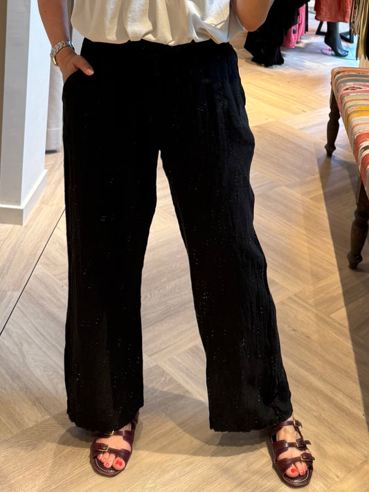 Broek Linnen Fiona Zwart - Peet kleding