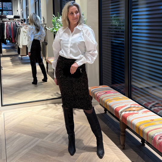 Rok Party Paillet Bruin - Peet kleding