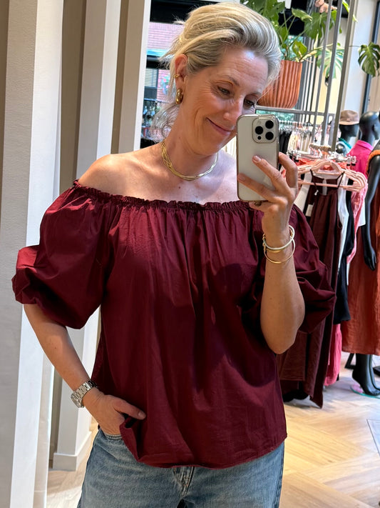 Balloon Top Pika Bordeaux - Peet kleding