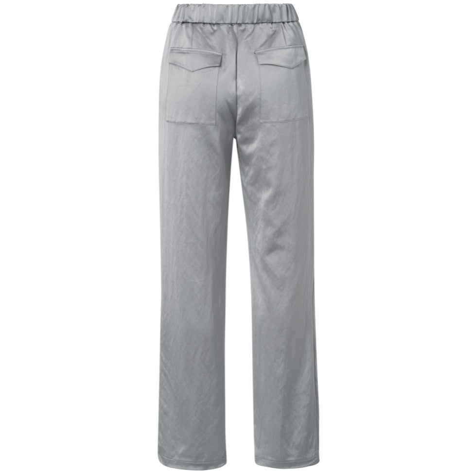 Yaya Broek Woven Satin Grey - Peet kleding