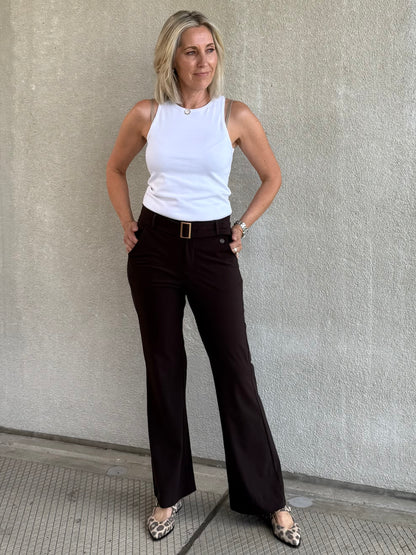 Triple Nine - Travel Broek Joy Donkerbruin - 3002 - Peet kleding
