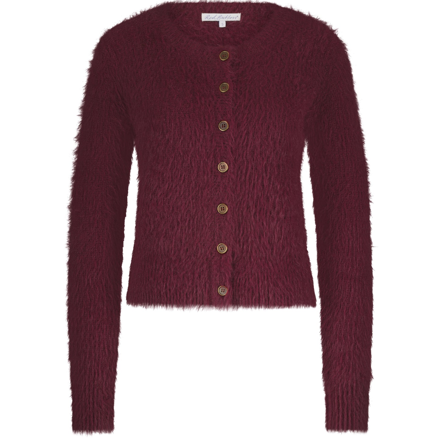Red Button Vest Fuzzy Bordeaux - Peet kleding