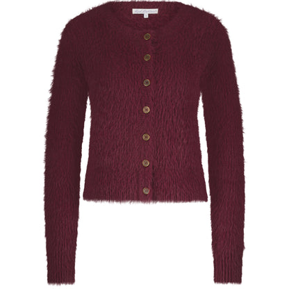 Red Button Vest Fuzzy Bordeaux - Peet kleding