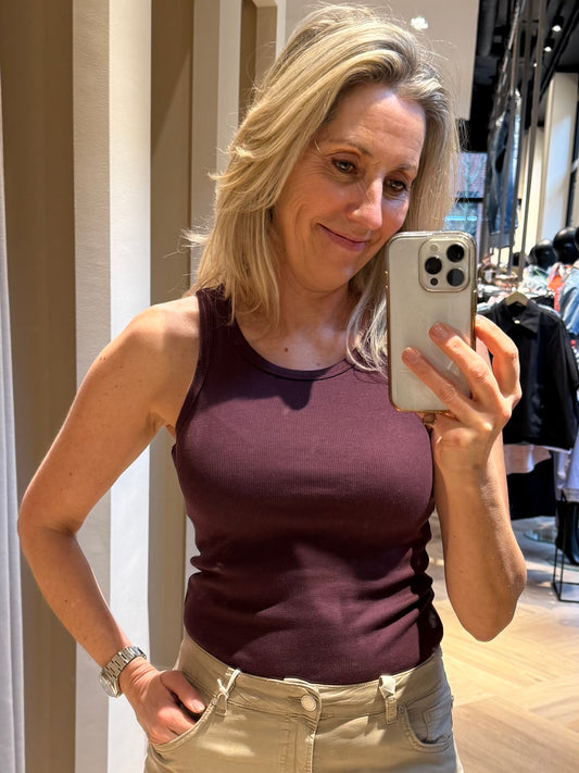 With Black Dordi Top Aubergine - Peet kleding