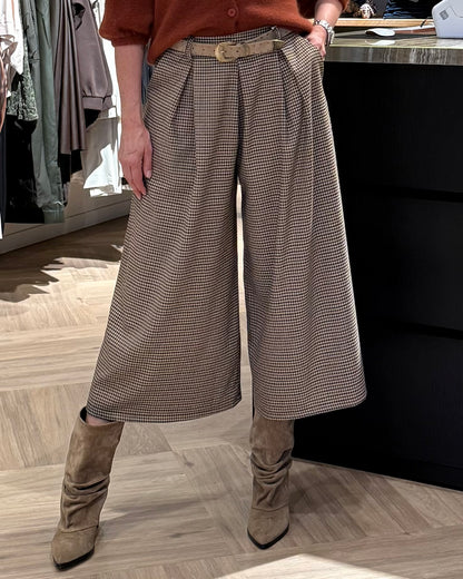Culotte Pied De Poule Camel Zwart - Peet kleding