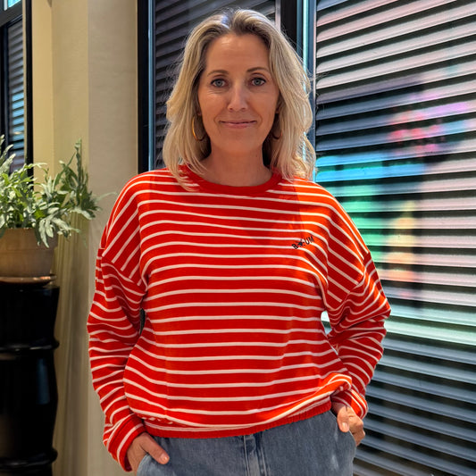 Ichi Sweater Bauma Rood - Peet kleding