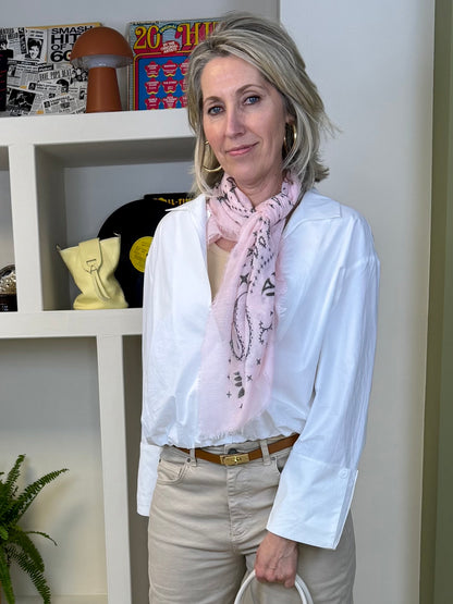 Yaya V-hals Blouse Balon Wit - Peet kleding