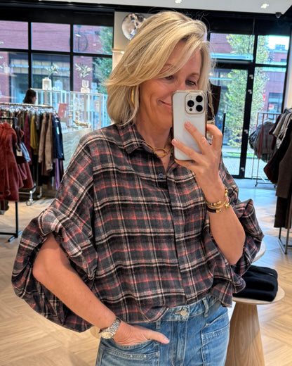Blouse Roos Koraal Antraciet - Peet kleding