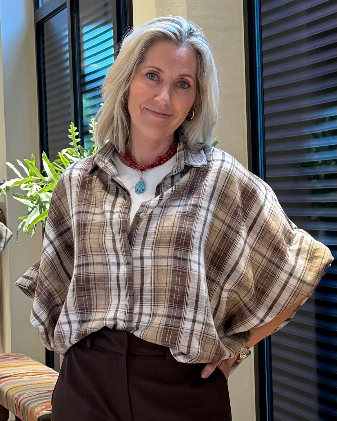 Blouse Roos Ruiten Bruin Zand