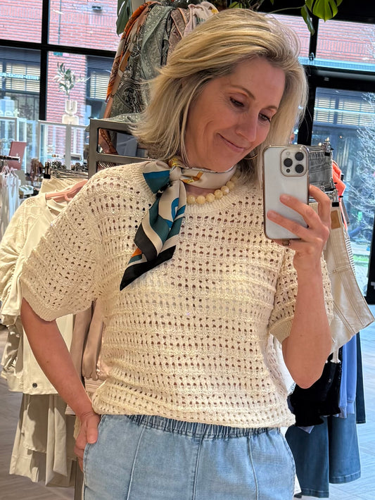 Red Button Top Jolene Ecru - Peet kleding