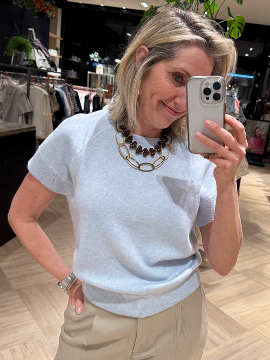 Yaya Trui Raglan Mouw Lichtblauw - Peet kleding