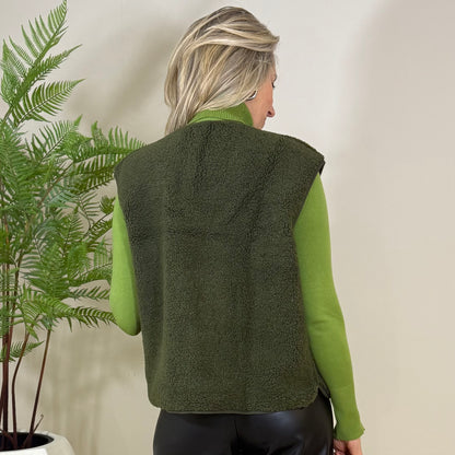 Azzurro Gilet Teddy Groen - Peet kleding