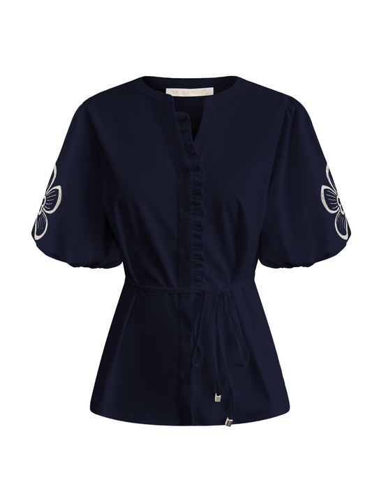 Triple Nine Travel Blouse Yana Navy - 5943 - Peet kleding